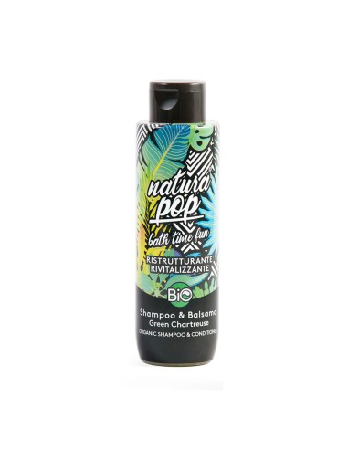 Shampoo + Balsamo Ristrutturante Rivitalizzante - Esplosione di benessere Bio - Natura Pop - Green Chartreuse