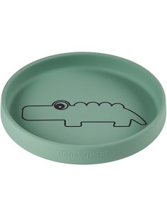 Piatto in Silicone Alimentare Croco - Verde - Microonde...