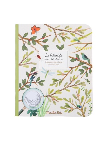 Album da colorare con Stickers Botanista - Colouring Book 148 adesivi - Moulin Roty - Le Jardin - Le 4 stagioni
