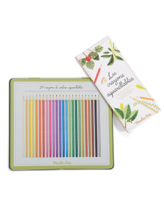 Pastelli Acquerellabili - Set 24 matite colorate acquerellabili - Scatola di Latta - Moulin Roty - Le Jardin Du Moulin
