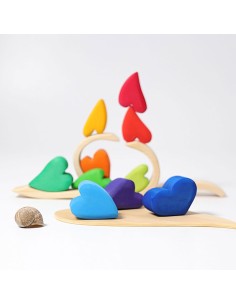 Cuoricini Arcobaleno Blocchi Waldorf - Set Costruzioni in... 2