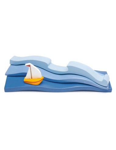 Mare Playset - Gioco in Legno - Set Gioco con Barca a Vela - Tender Leaf - Blue Water