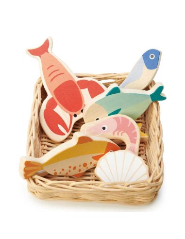 Cestino di Pesce - Giocattolo In Legno - Seafood Basket - Tender Leaf