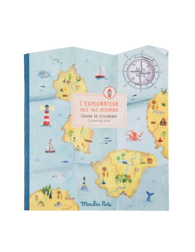 Quaderno da colorare con stickers adesivi - L'Esploratore - Moulin Roty - Le Jardin