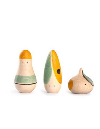 Hooray! - La Famiglia Gentile Set 3 figure in legno - Gioco Montessori - Grapat