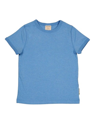 T-Shirt Tinta Unita Maniche Corte - Morbidissima - Maxomorra - Melange Blue