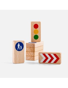 Segnali Stradali in Legno - Road Blocks - Kit 8 Elementi...