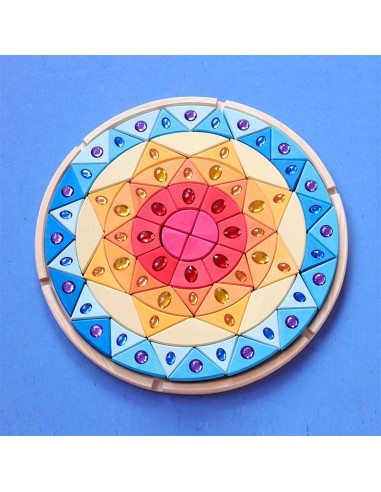 Tavola Mandala Sole - Mandala Sole con Vassoio in legno - Grimm's - Sparkling Mandala Sun