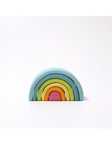 Arcobaleno Piccolo Pastello - 6 pezzi -  Mini Tunnel in legno - Arcobaleno steineriano - Grimm's