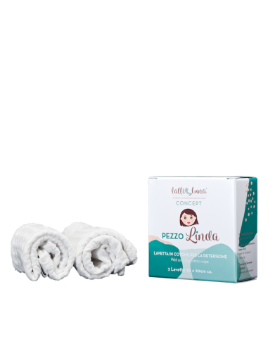 PezzoLinda - Set 2 lavette in puro cotone - Ecologiche e multiuso - Latte & Luna