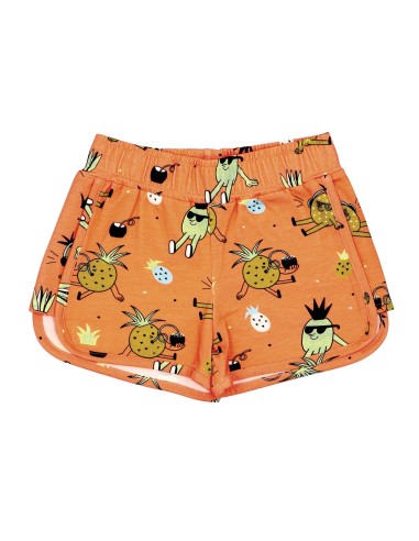 Pantaloncini Runner Ananas - Shorts in leggerissimo Cotone Bio - Raspberry Republic - Pinapple Punch